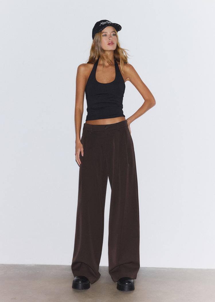 Stradivarius Μπλούζα Με Λαιμόκοψη Halter Μαύρο S