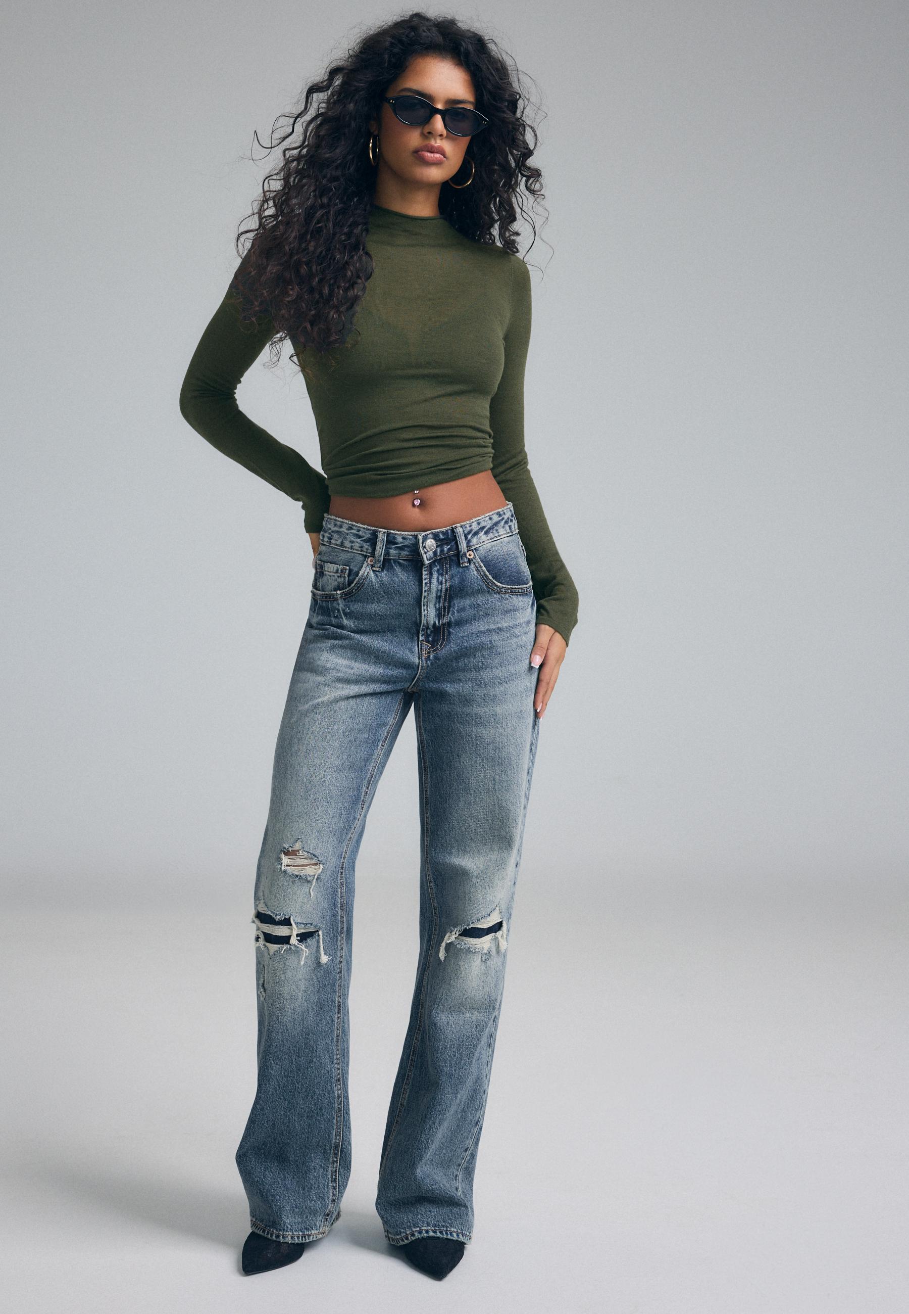 Stradivarius D92 Jeans Straight Wide dam