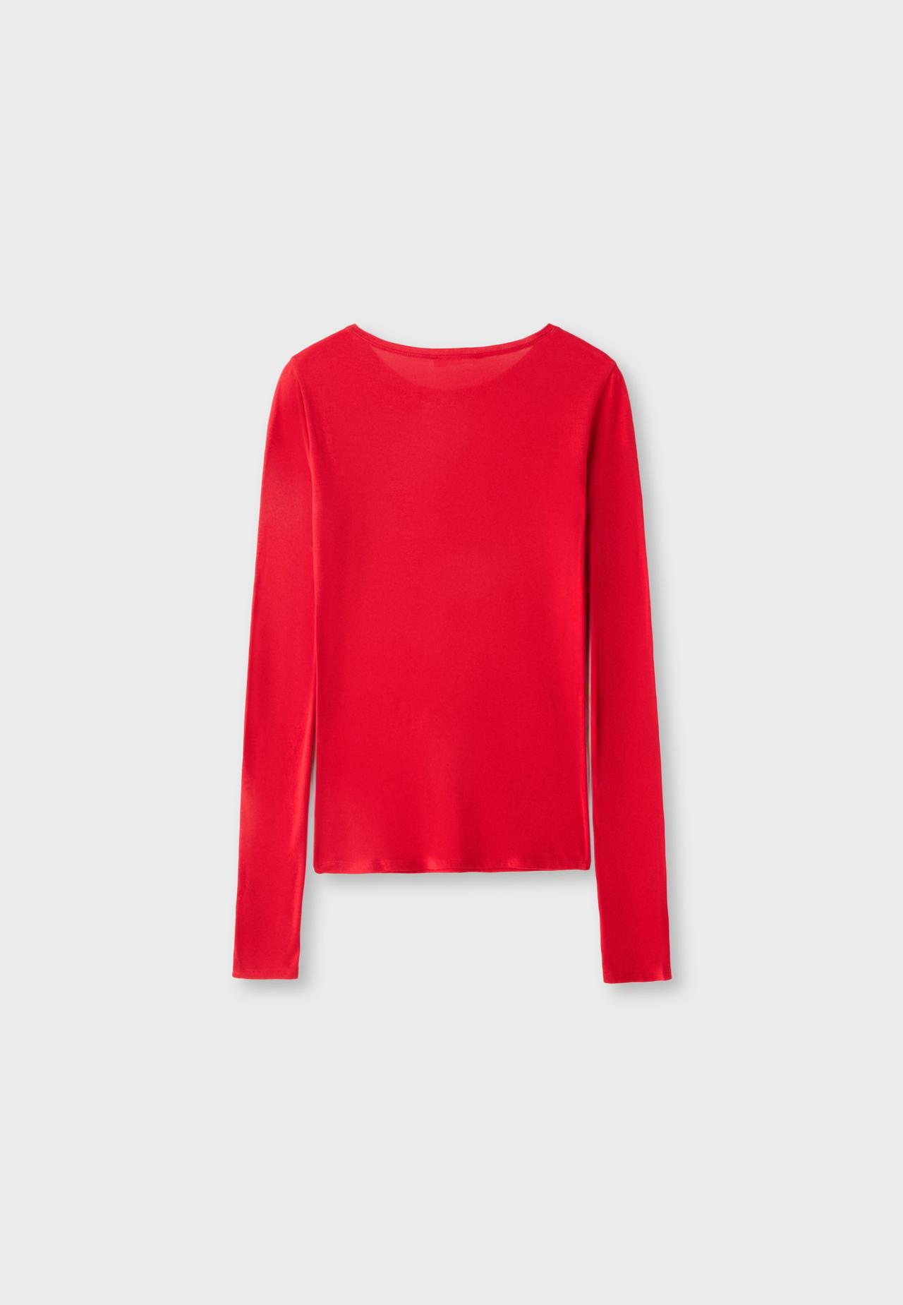 Supima® cotton long sleeve T-shirt — Dark red