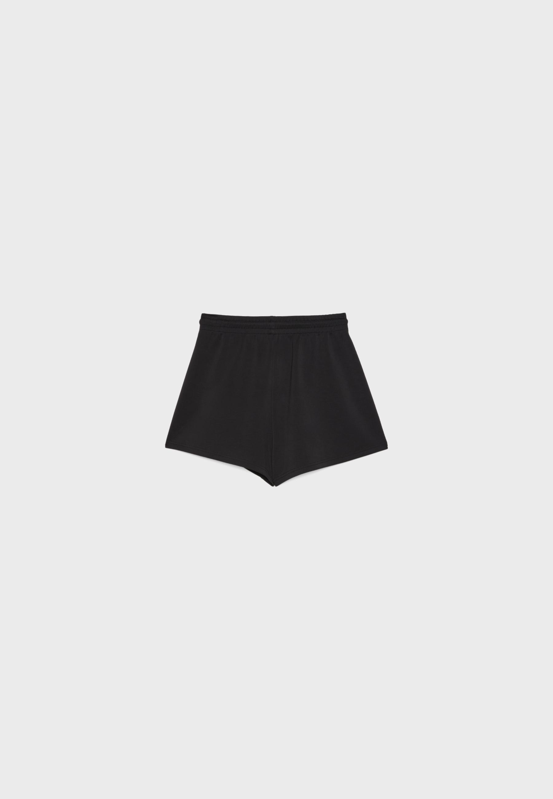 Soft-touch shorts with darts — Black