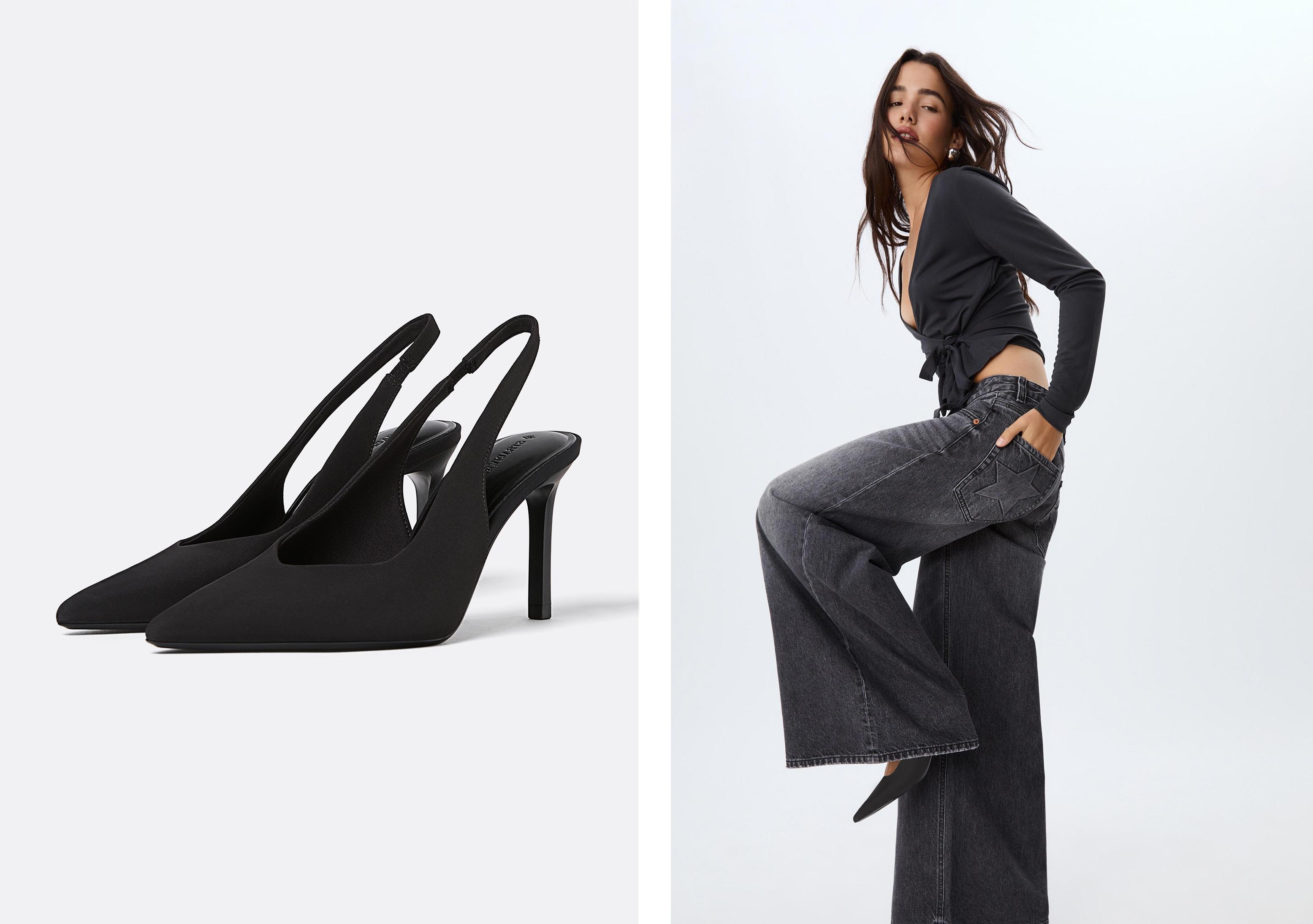 Basic slingback shoes — BLACK