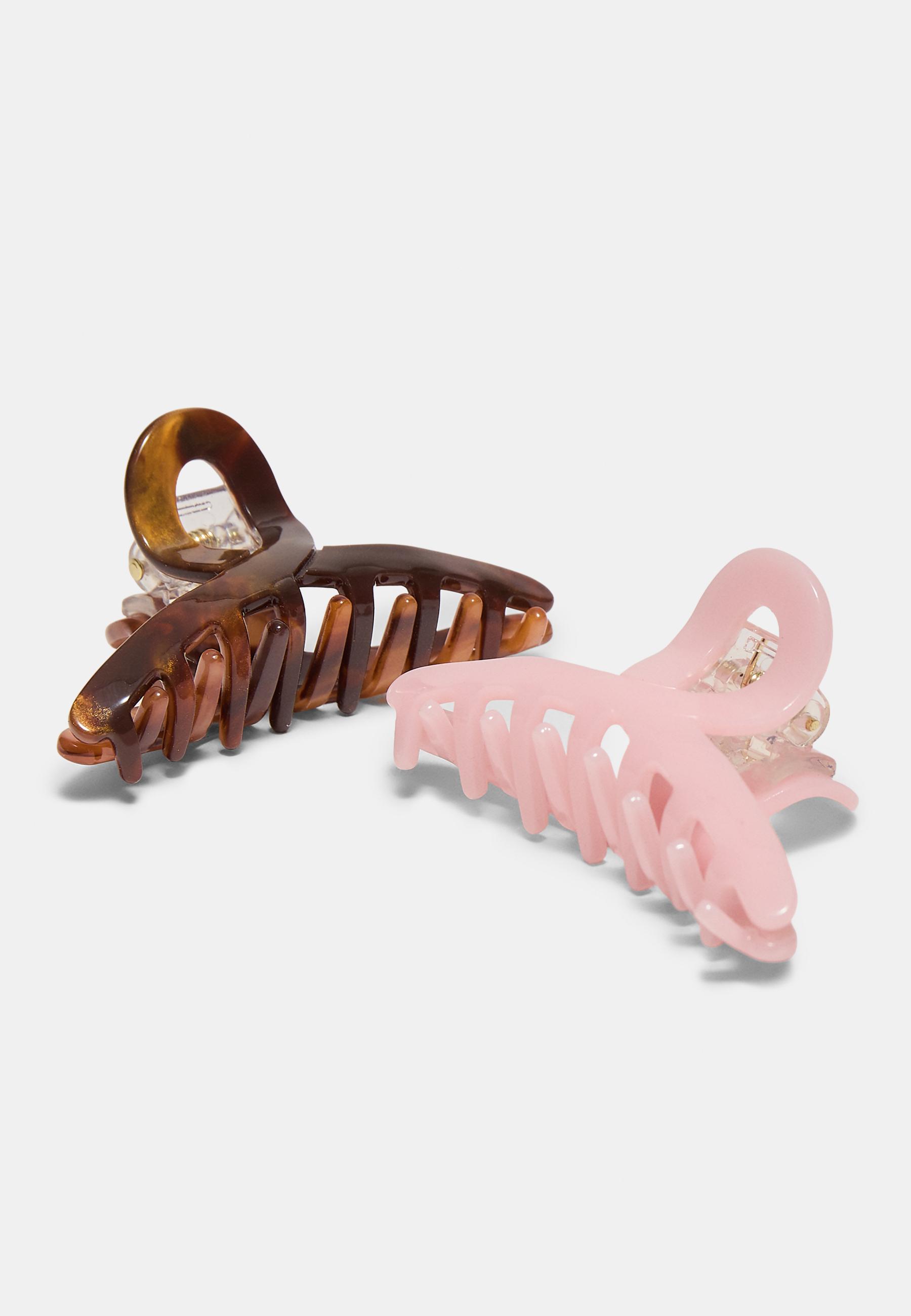 Set of 2 small clips — Pastel pink
