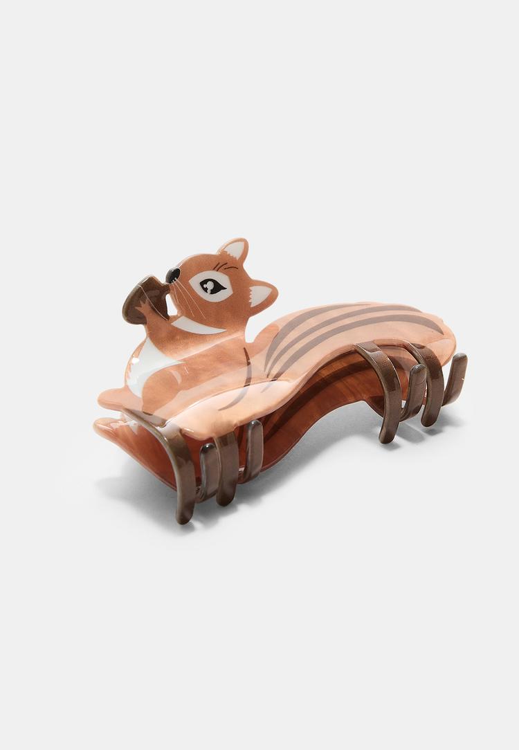 Stradivarius Κλιπ Μαλλιών Σκίουρος Καφέ Os φωτογραφία