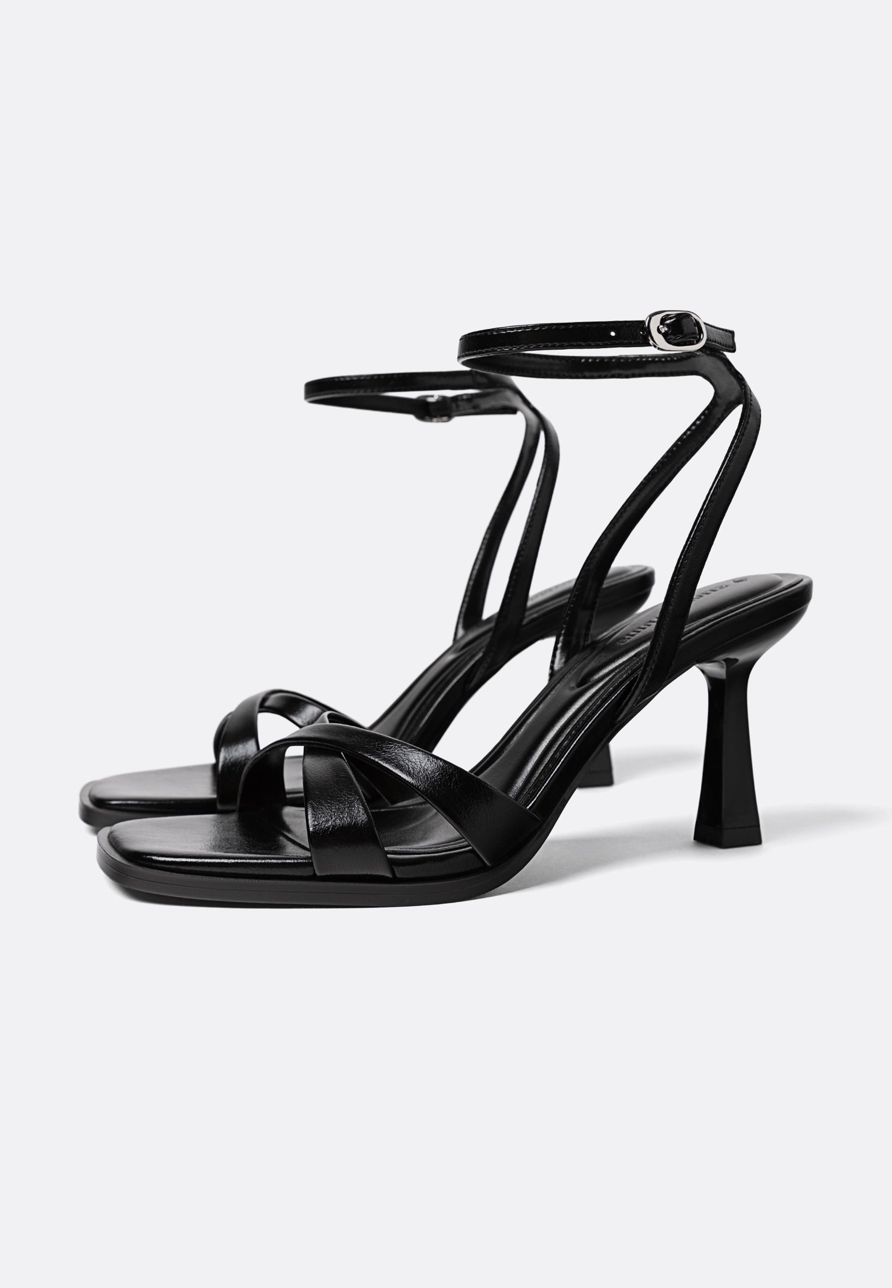 Black heeled sandals — BLACK