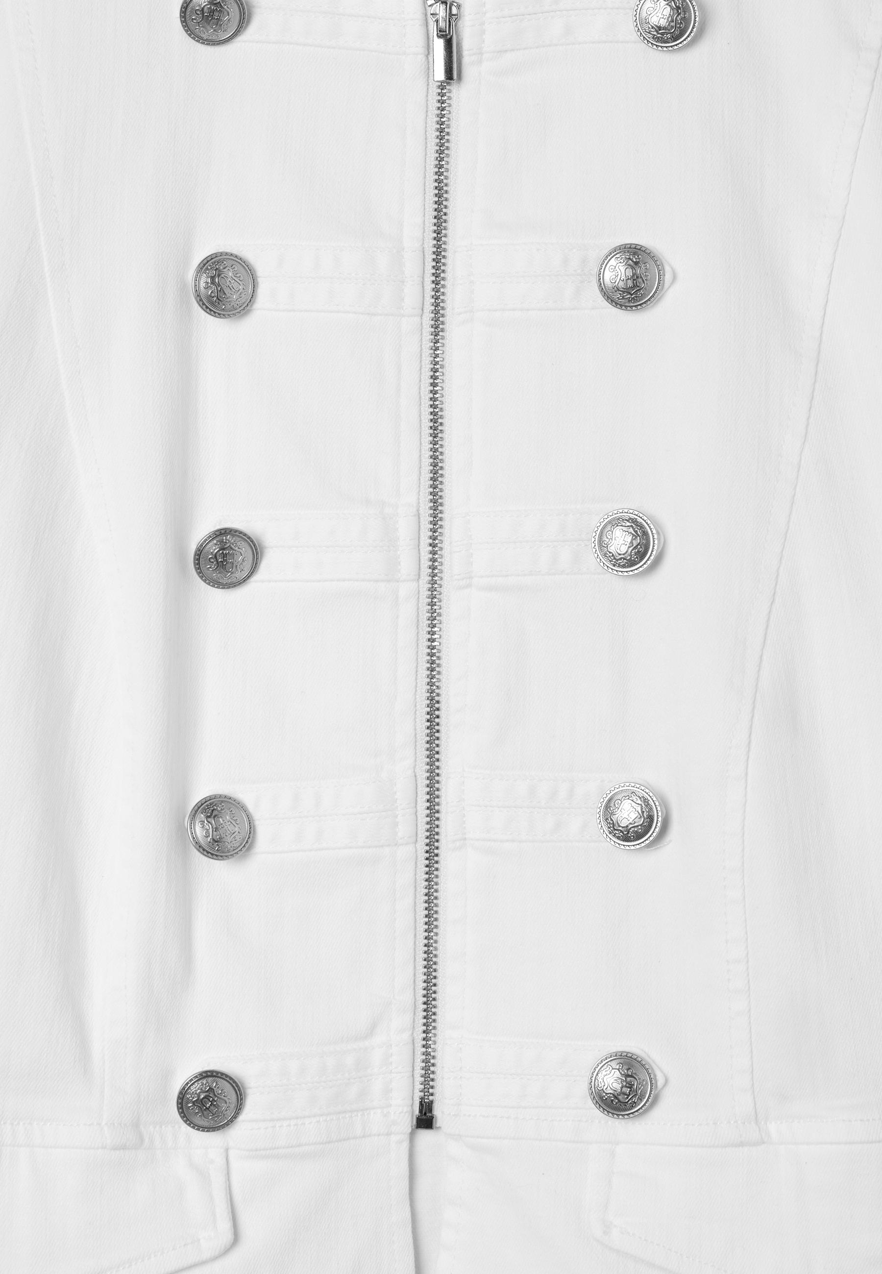 Buttoned denim jacket — White