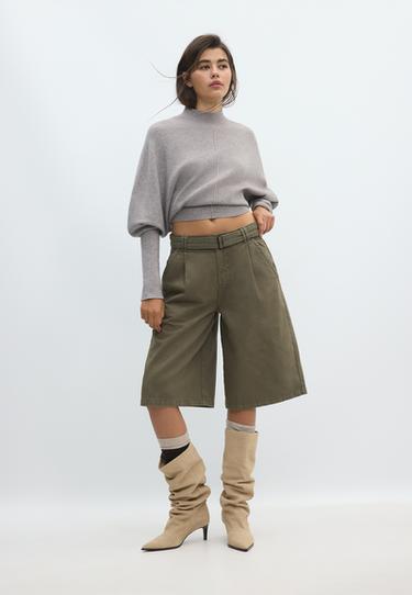 Batwing sleeve mock neck knit jumper — 0-458 2