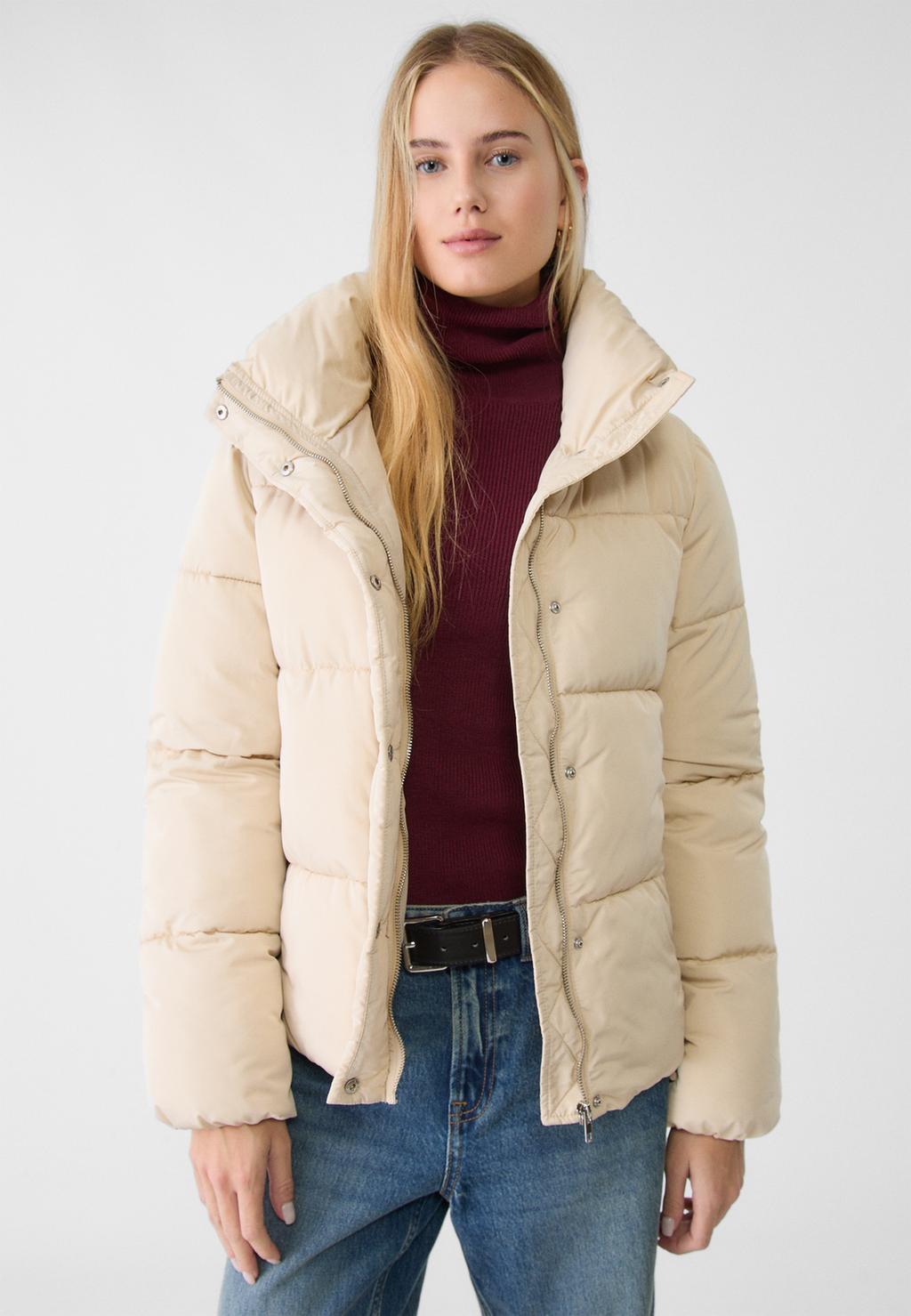 High collar puffer jacket