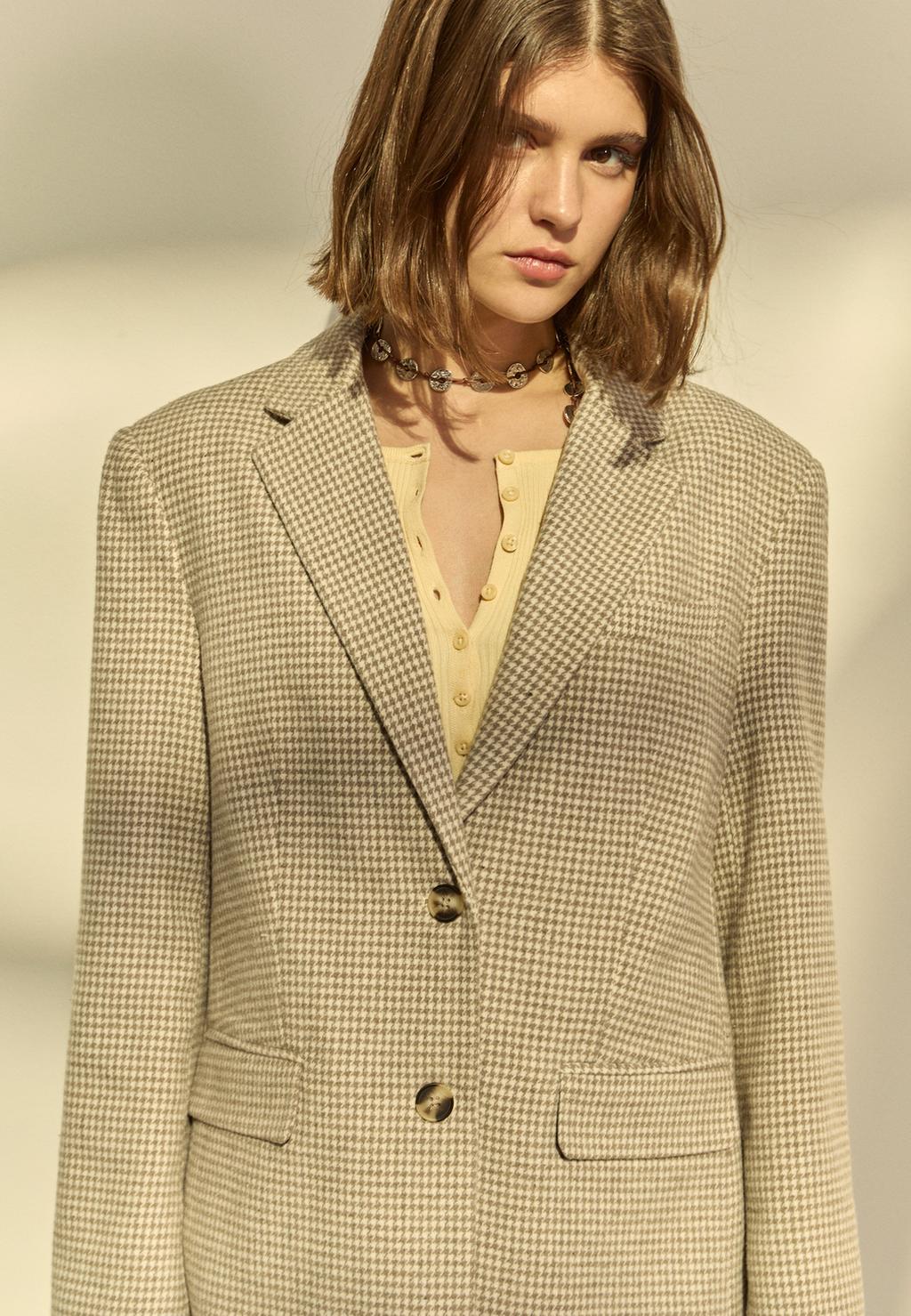 Kazayağı desenli blazer