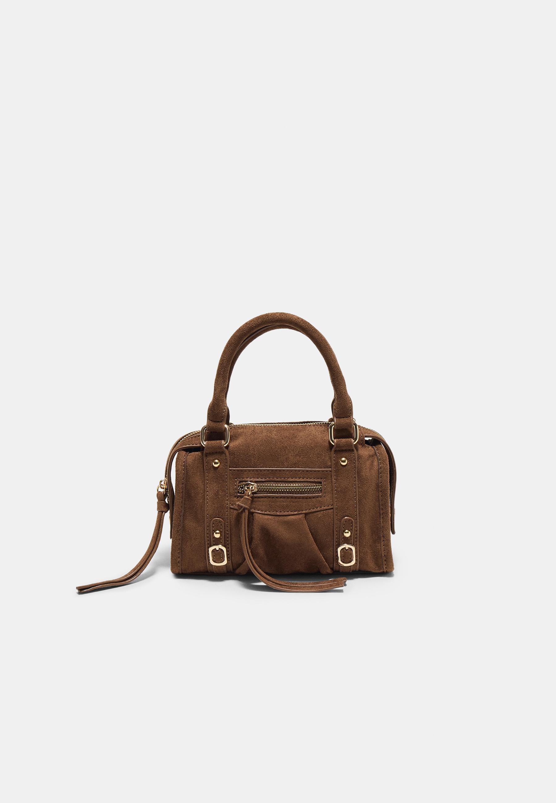Stradivarius Fermuarlı bowling tipi çapraz askılı çanta görsel 5