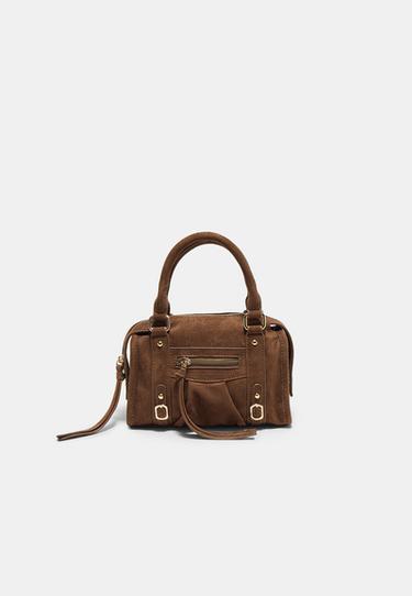 Zipped crossbody bowling bag — Brown 1