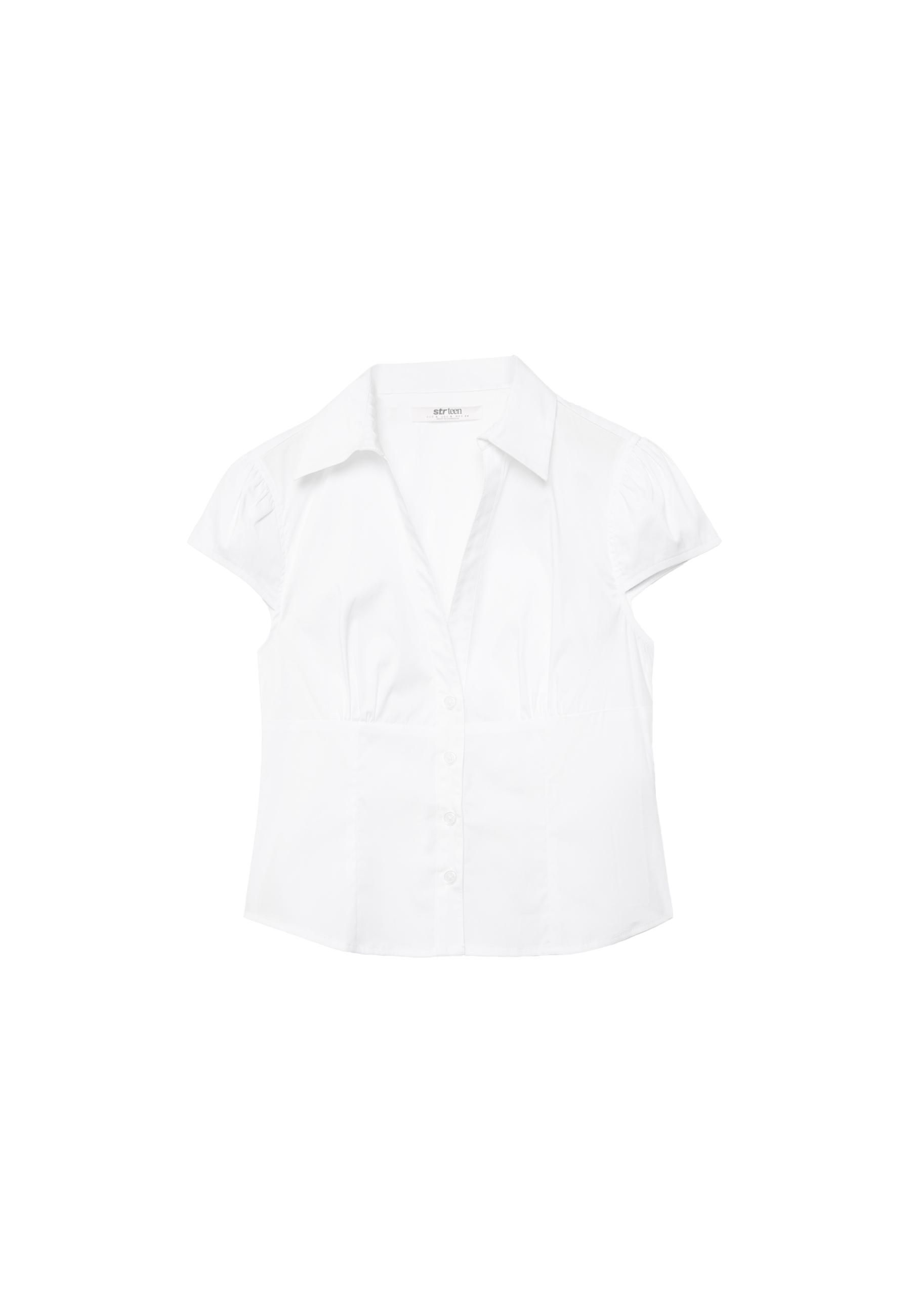 Fitted short sleeve shirt — White
