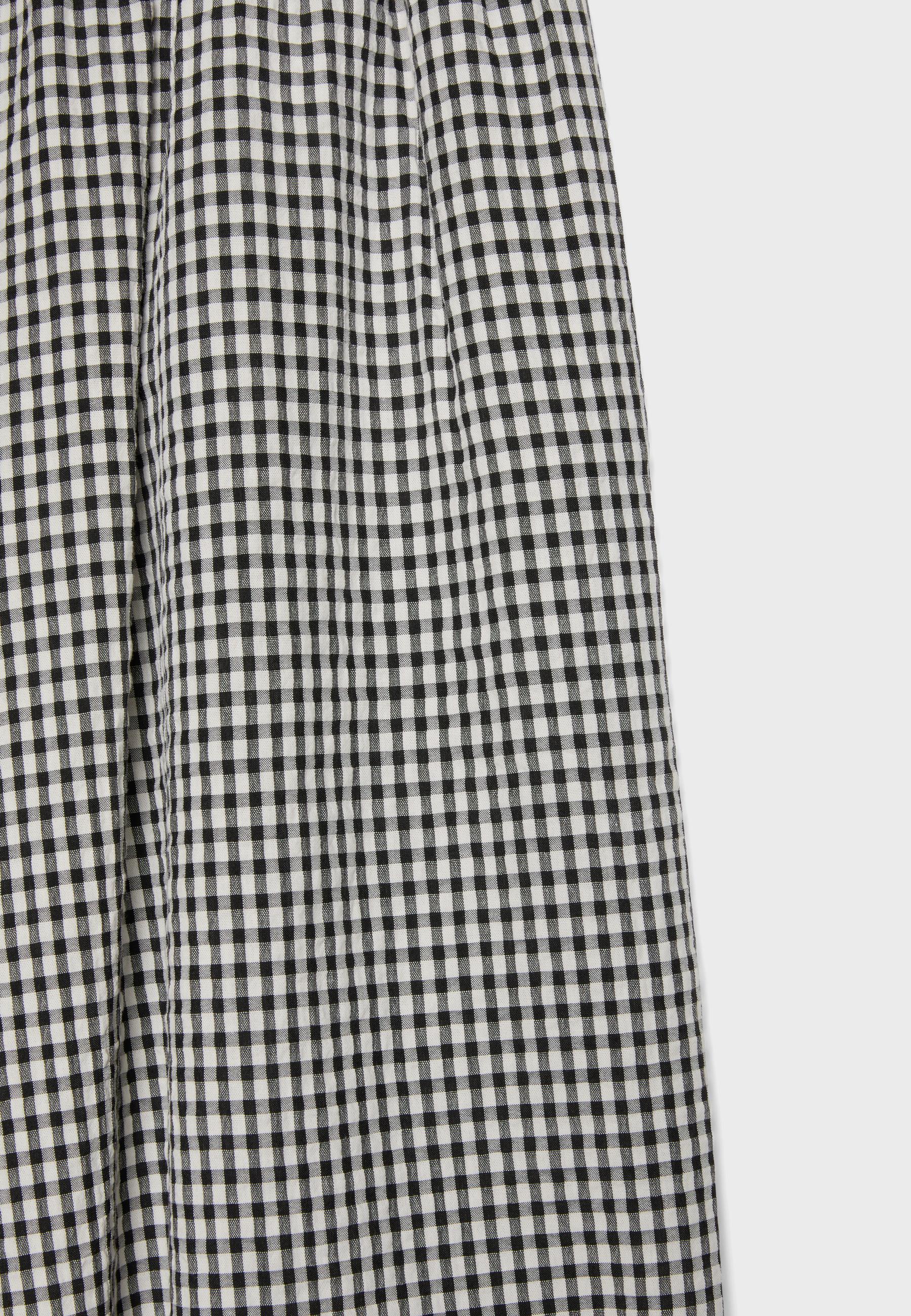 Check balloon trousers — Ecru