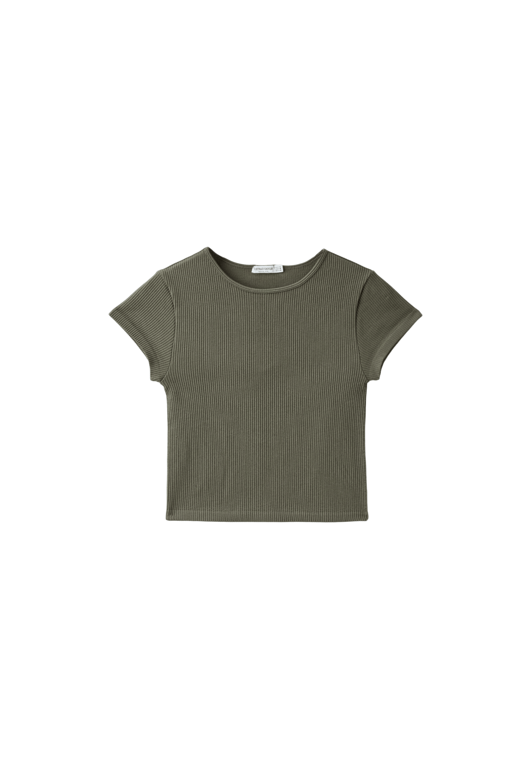 Seamless cropped T-shirt — Khaki