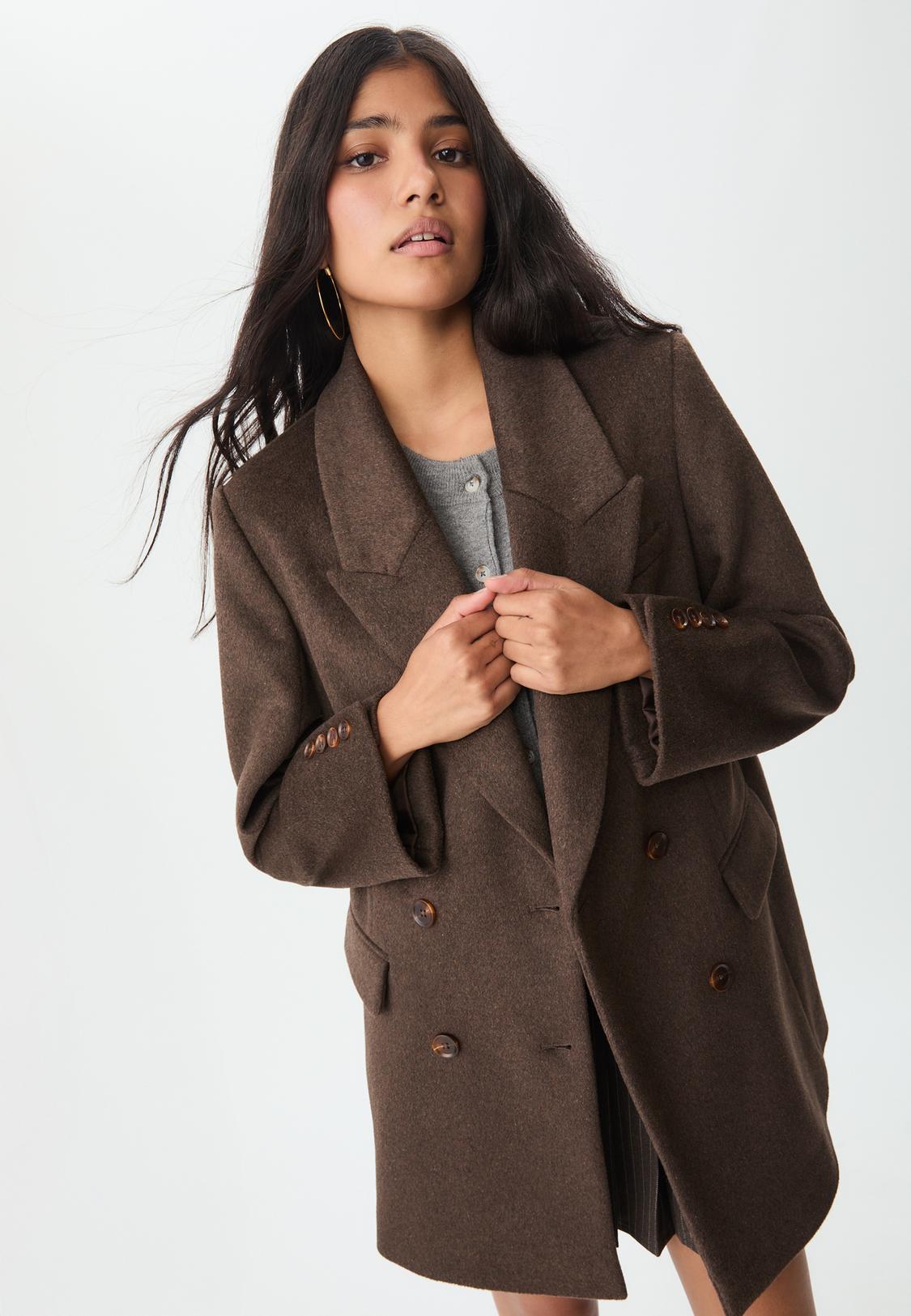 Manteau croisé standard Mode femme Stradivarius France