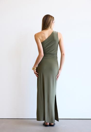 Metal detail dress — Khaki 5