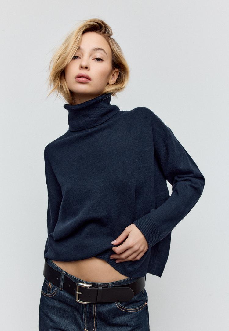 maglia a collo alto basic