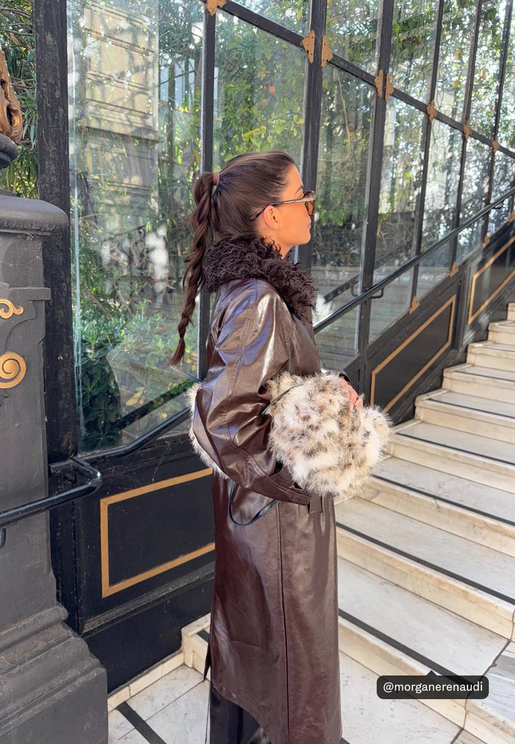 Faux fur tote bag