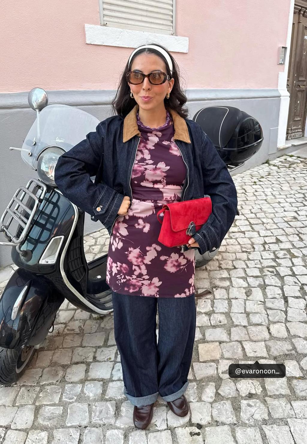 Vestido corto estampado tul