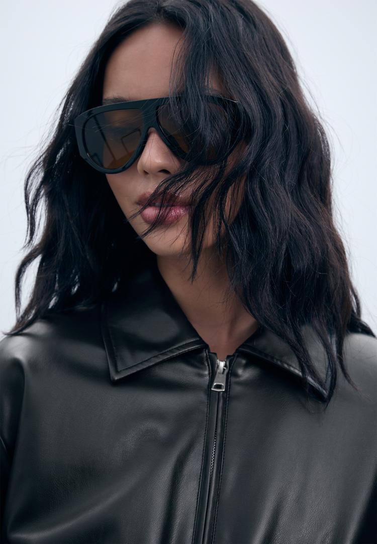 faux leather quilted bomber jacket