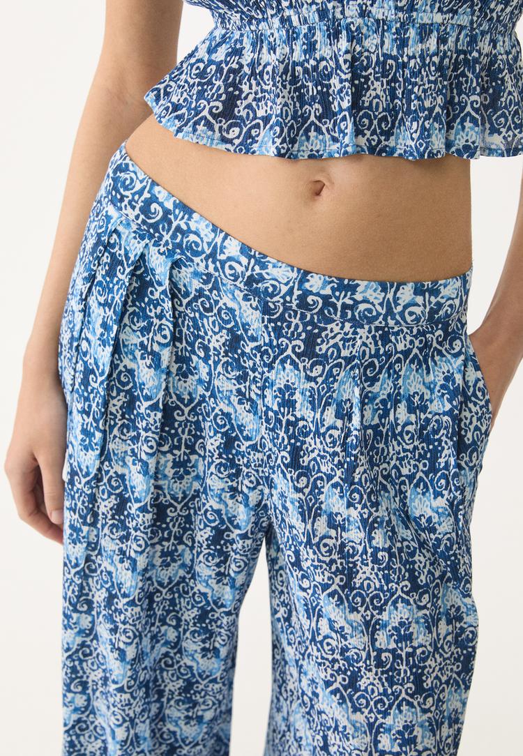 pantalon fluido palazzo estampado