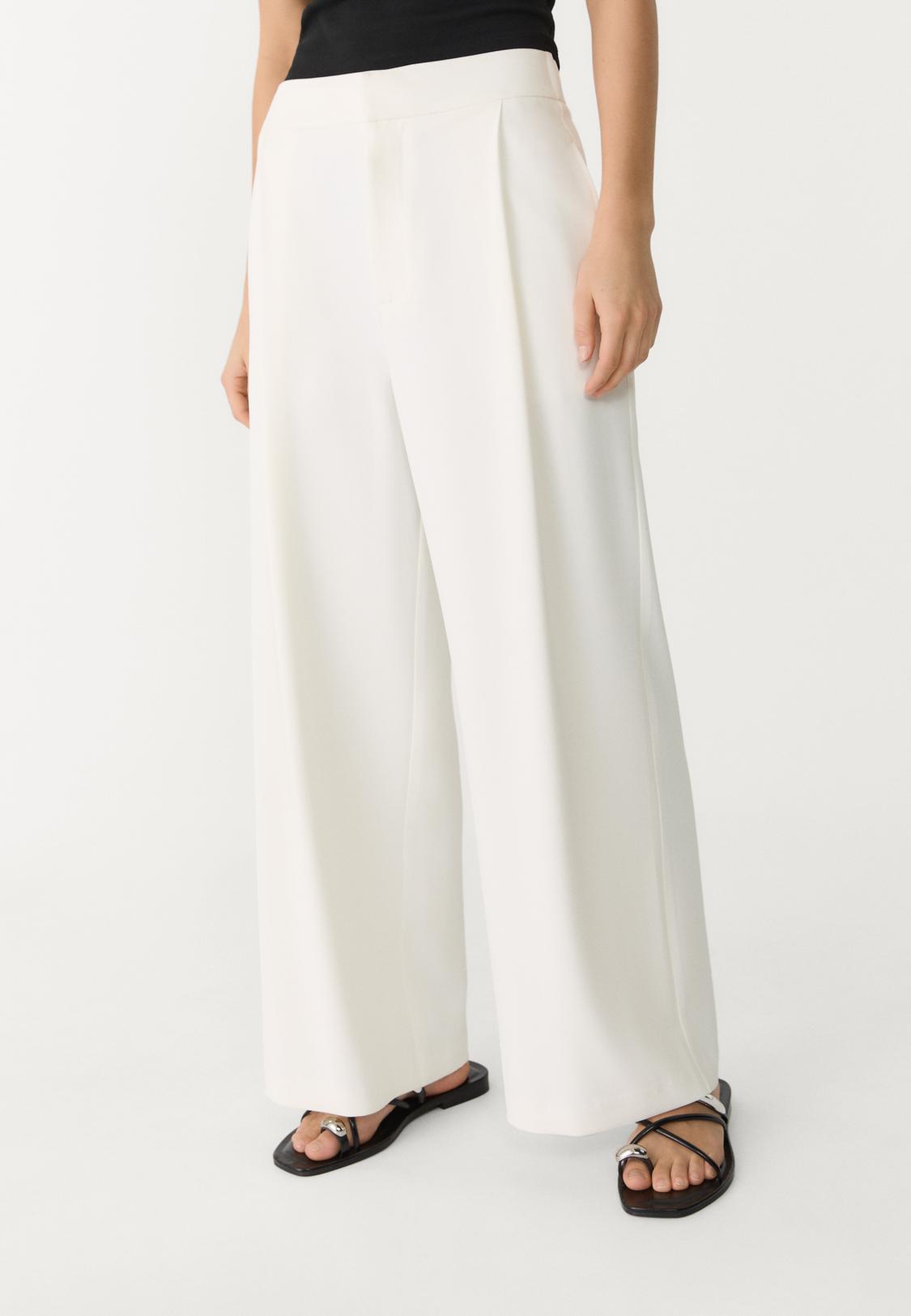 Culotte Pantalon Blanco Mujer Stradivarius Pantalón Culotte Vestir
