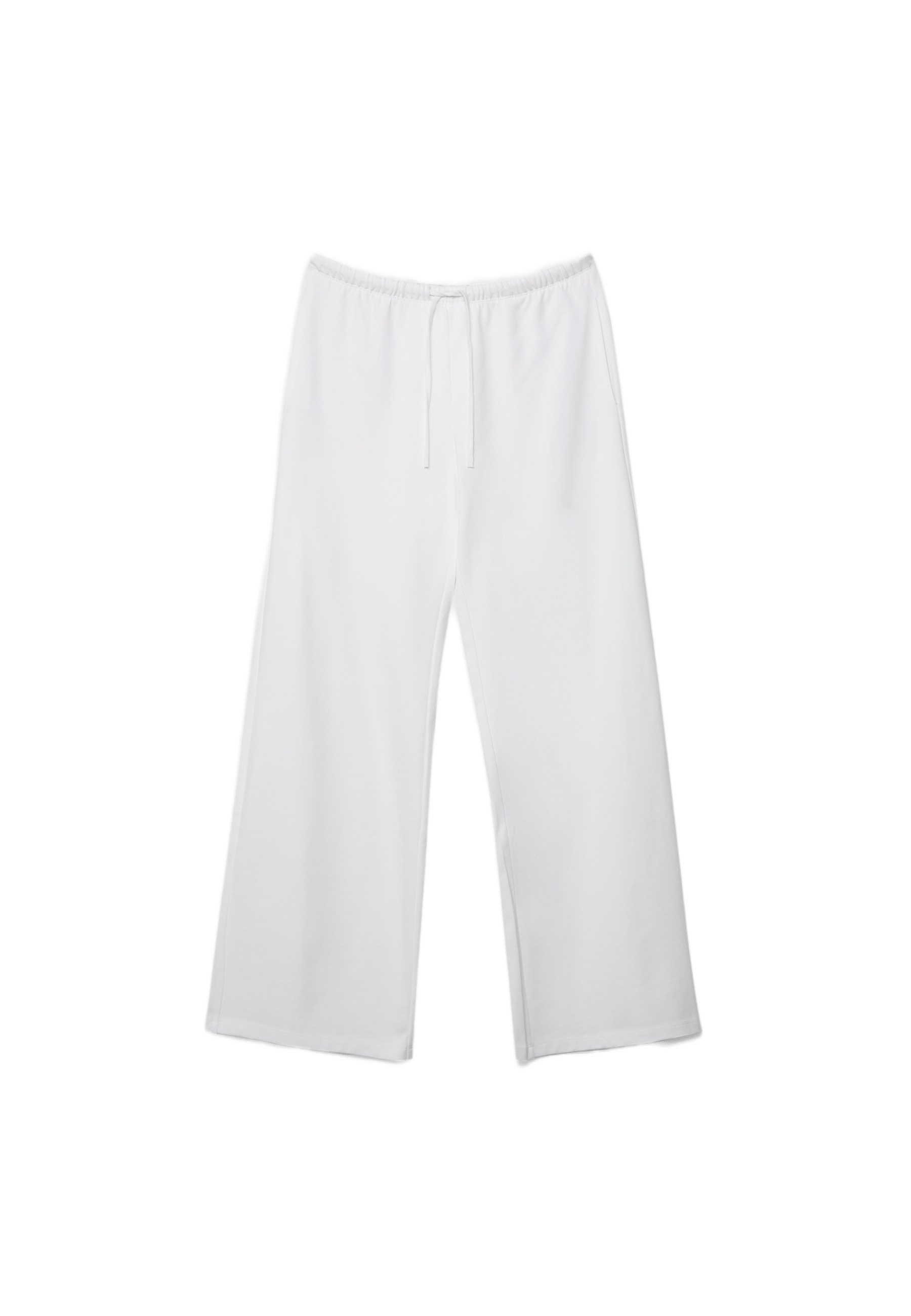 Wide-leg jogger trousers — Ecru