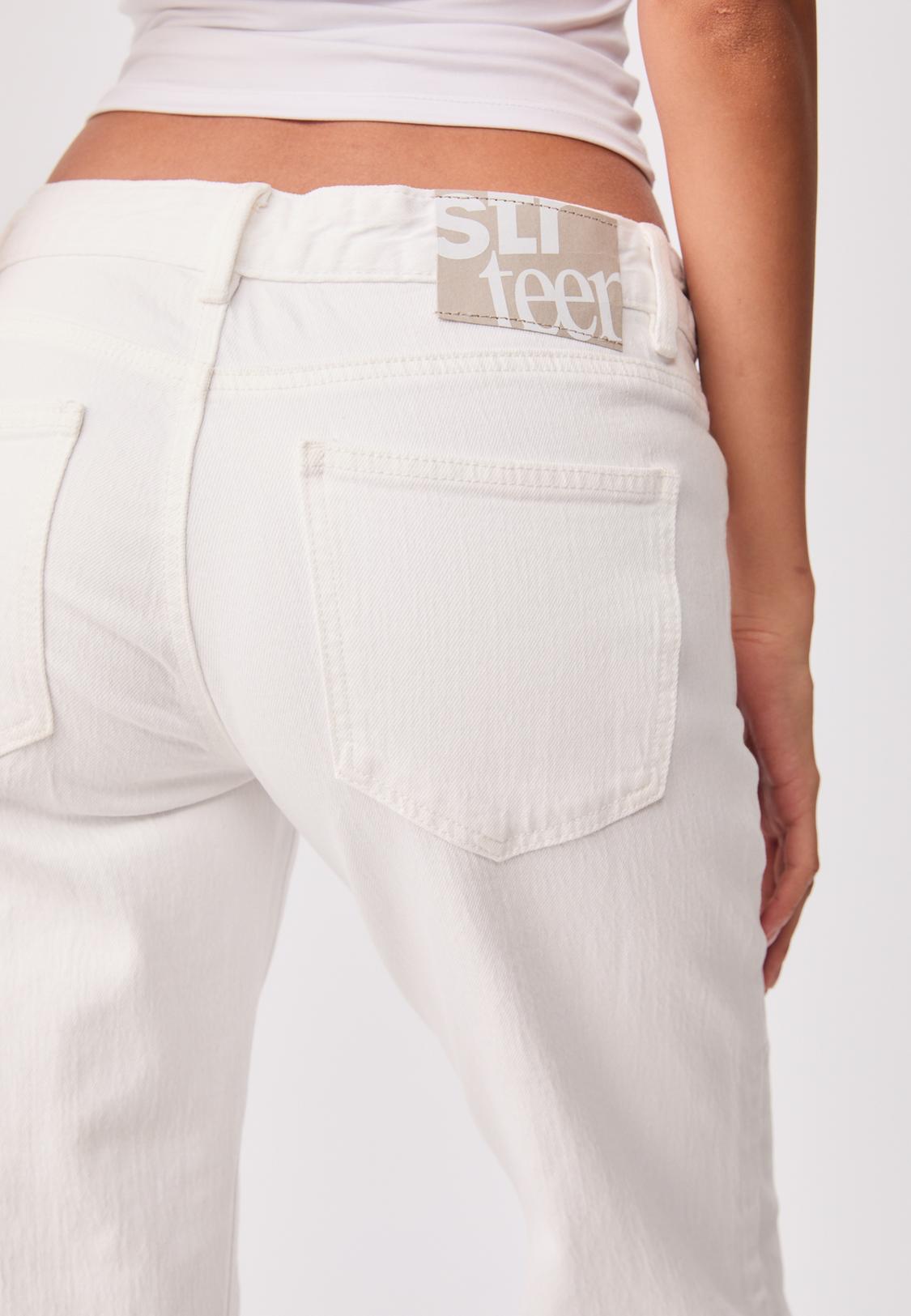 Low Rise White Flare Denim Low-waist Flare Jeans Women's Fashion