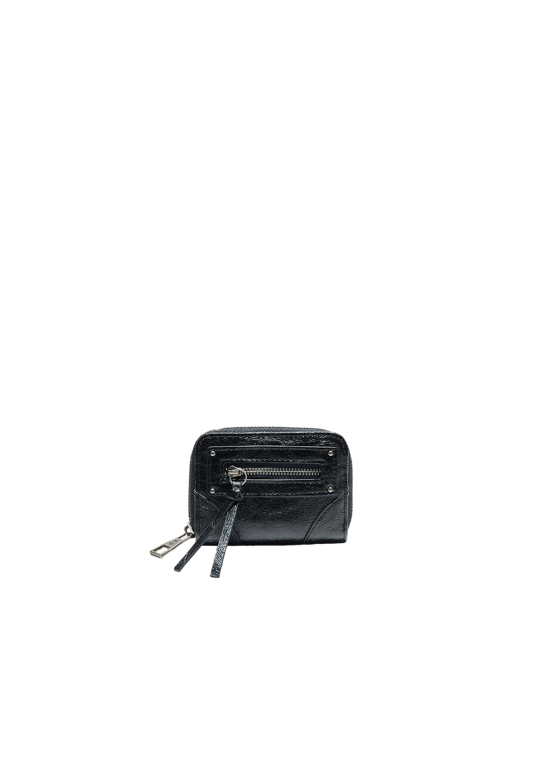 Zip pocket card holder purse — Black