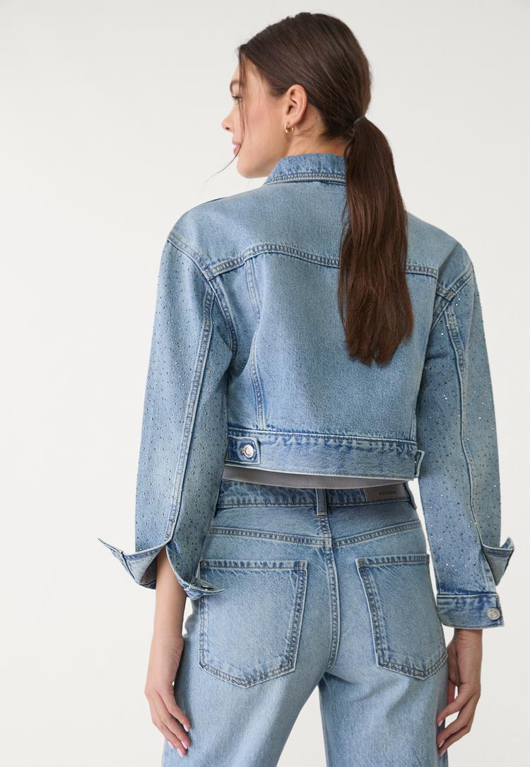 cazadora denim brillos