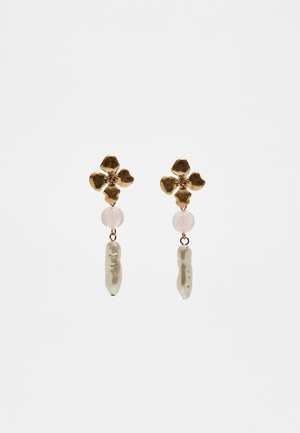 Boucles d’oreilles pendantes fleur