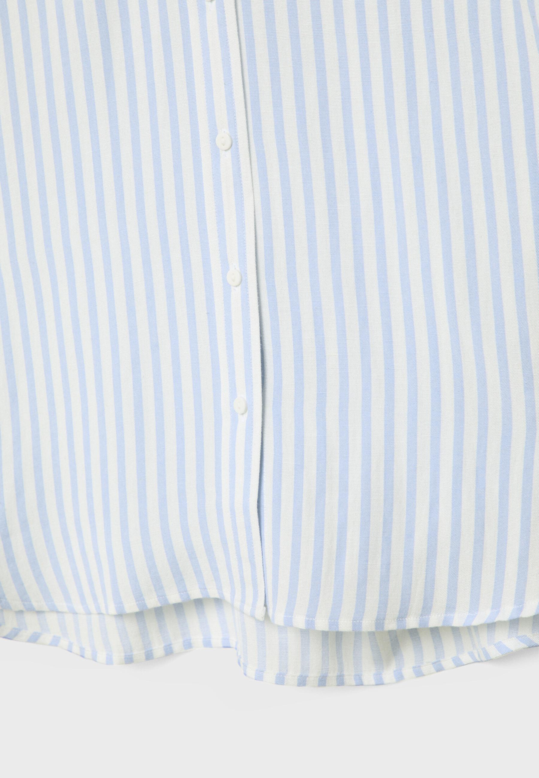 Linen-look flowing shirt — Sky blue