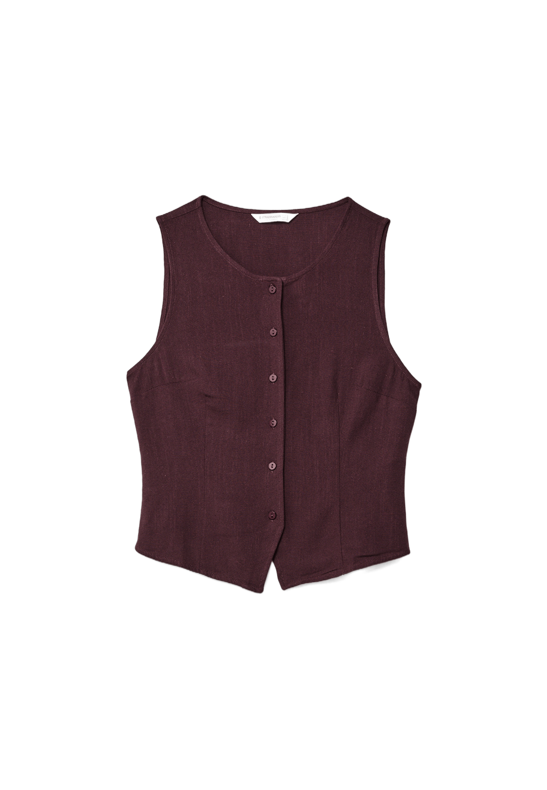 Sleeveless buttoned top — Purple