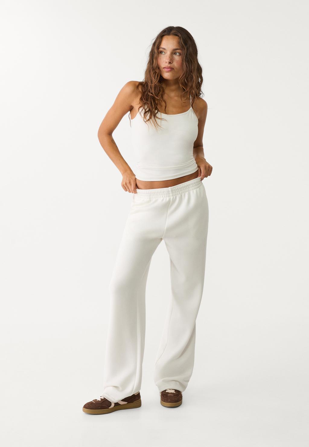 Soft-touch straight broek