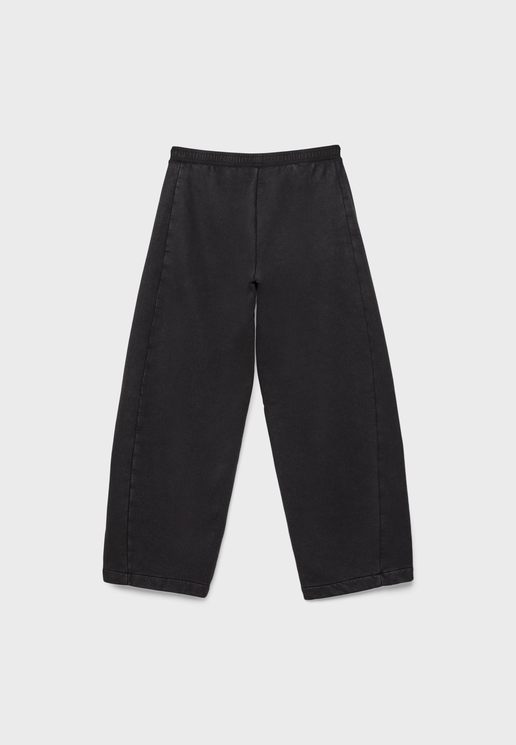 Soft-touch acid wash fleece jogger trousers — Dark grey