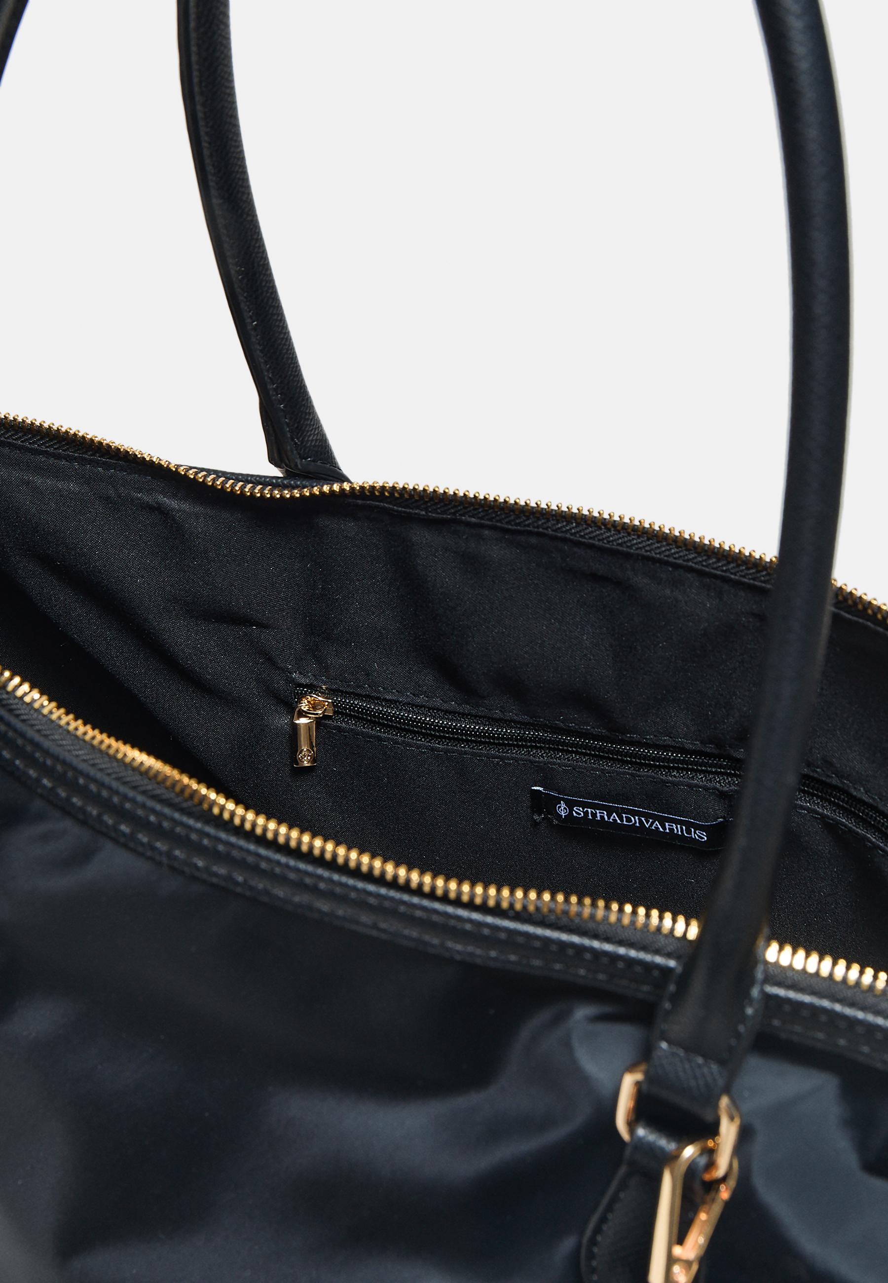Contrast crossbody shopper bag — Black
