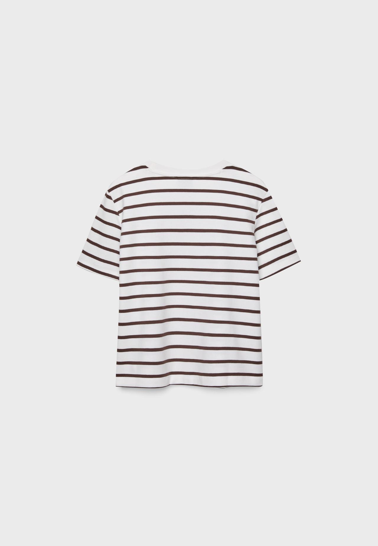 B01 Basic regular fit heavy weight striped T-shirt — Brown