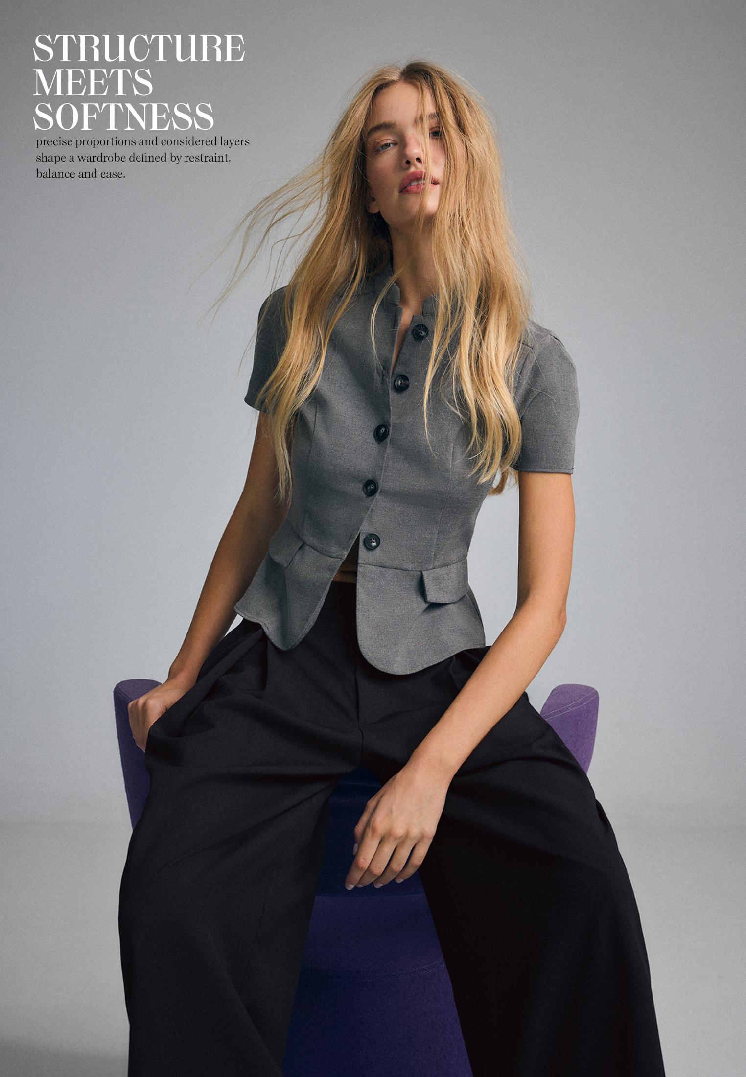Fitted short sleeve shirt — Grey