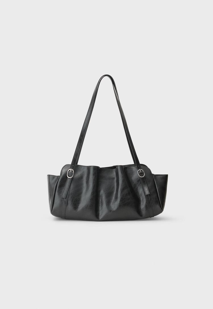 Stradivarius Geantă De Umăr Cu Catarame Negru Os