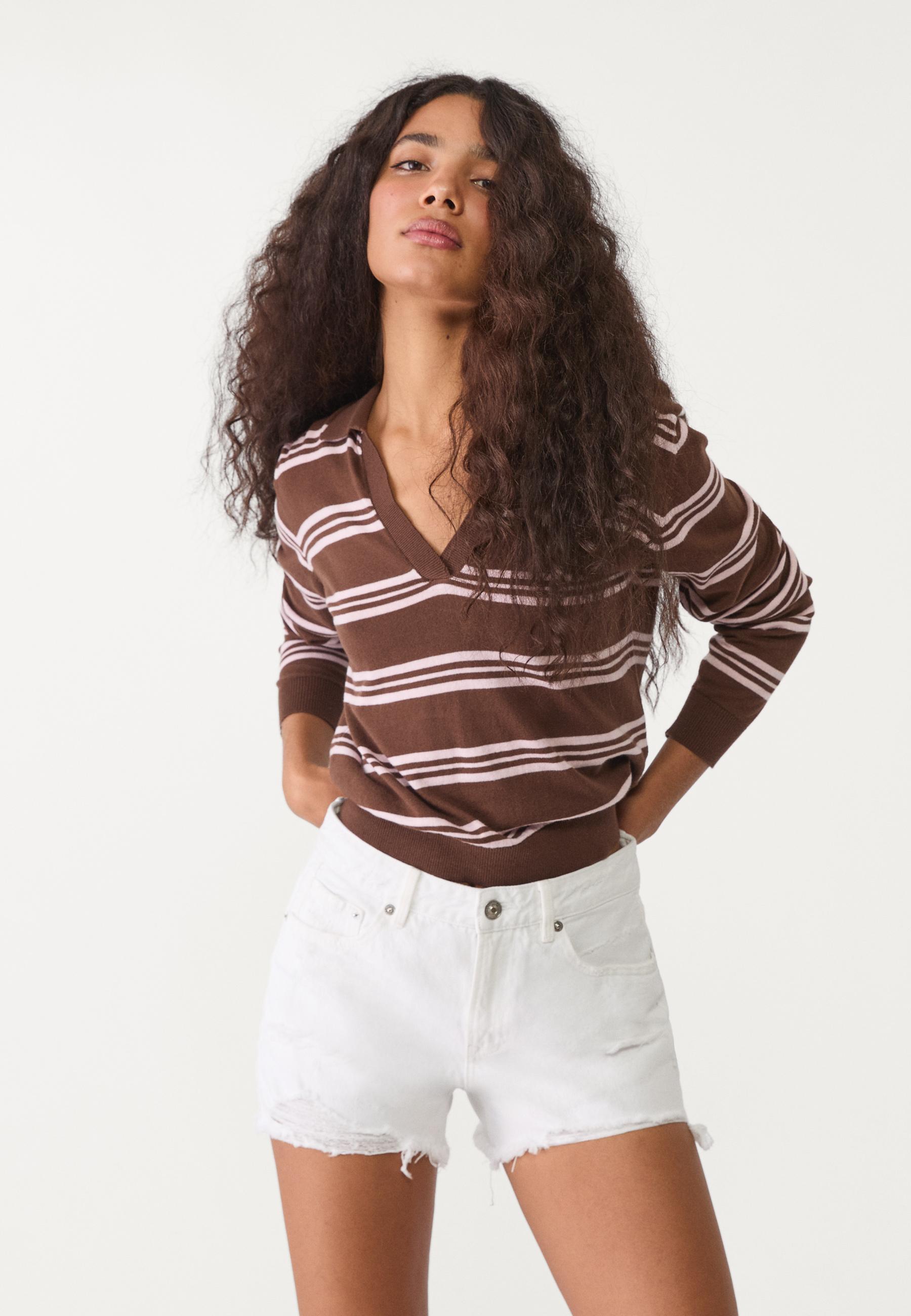 D75 distressed denim şort - Görsel 10