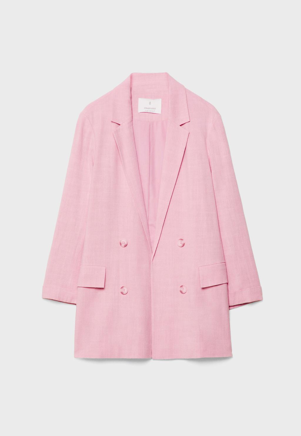 Open linen blend blazer