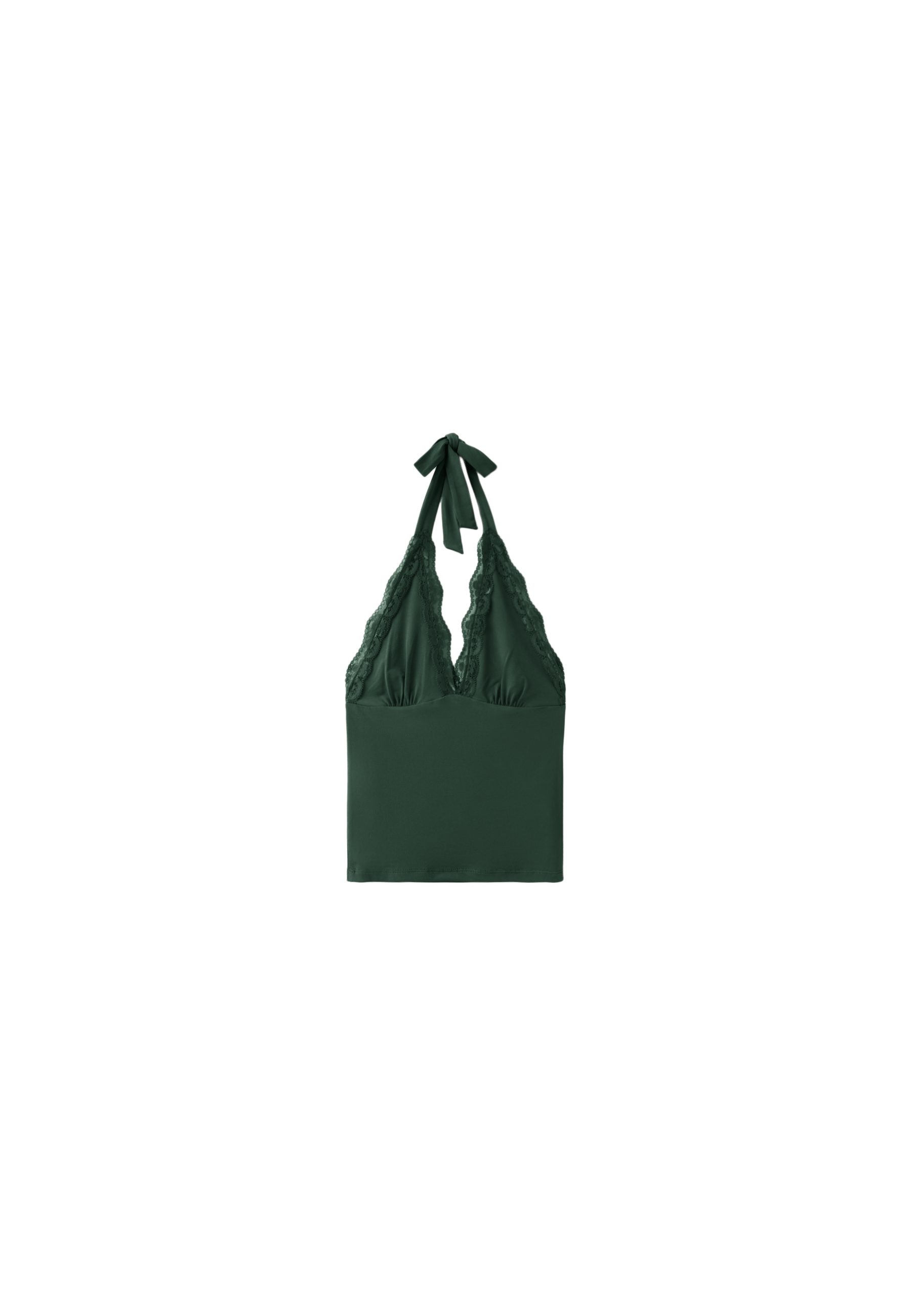 Lace halter top — Bottle green