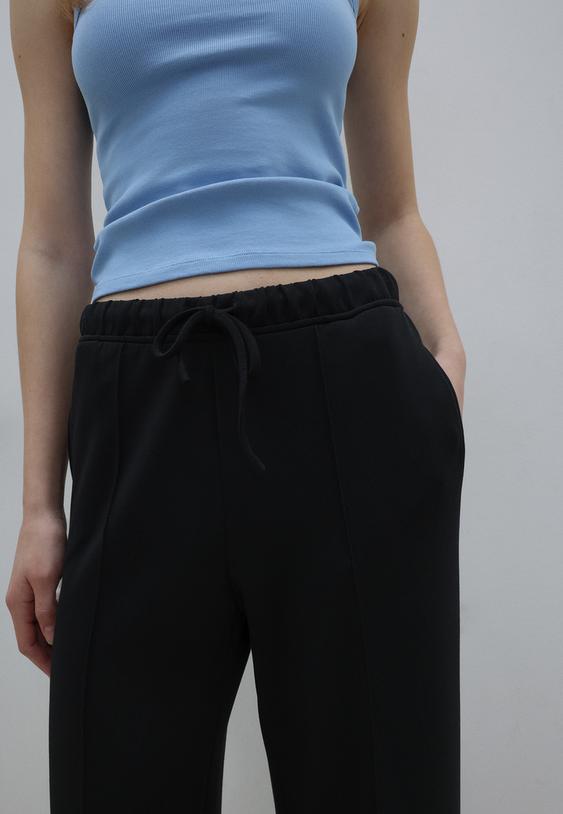 pantalon jogger wide leg nervio tacto suave