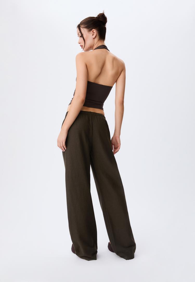 pantalon cordones con lino