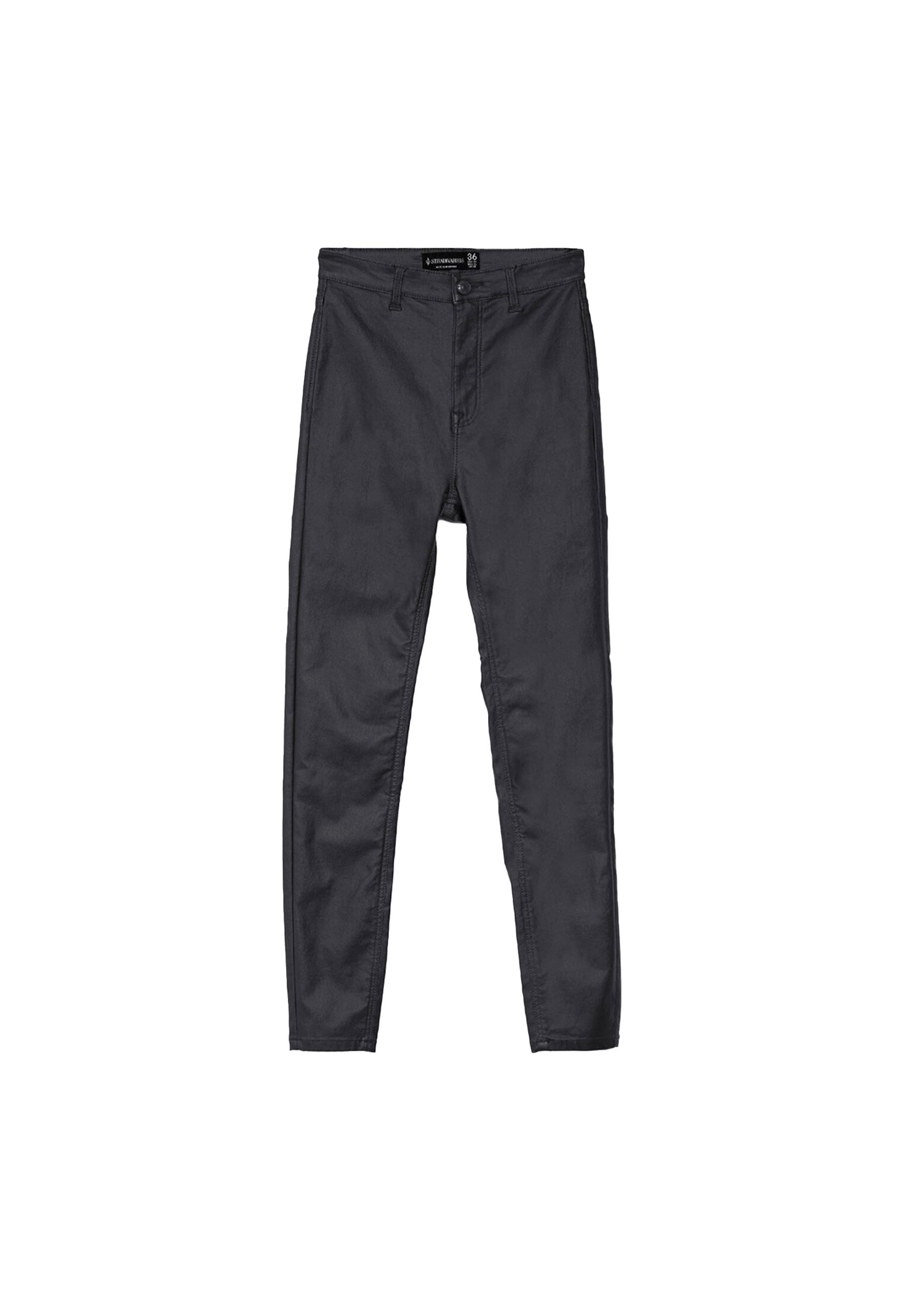 Super high waist coated trousers — Black