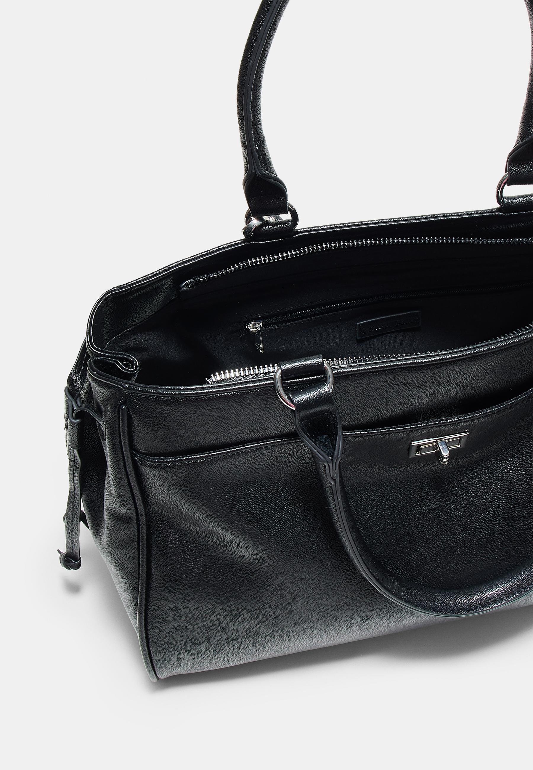 City bag with flap — Black