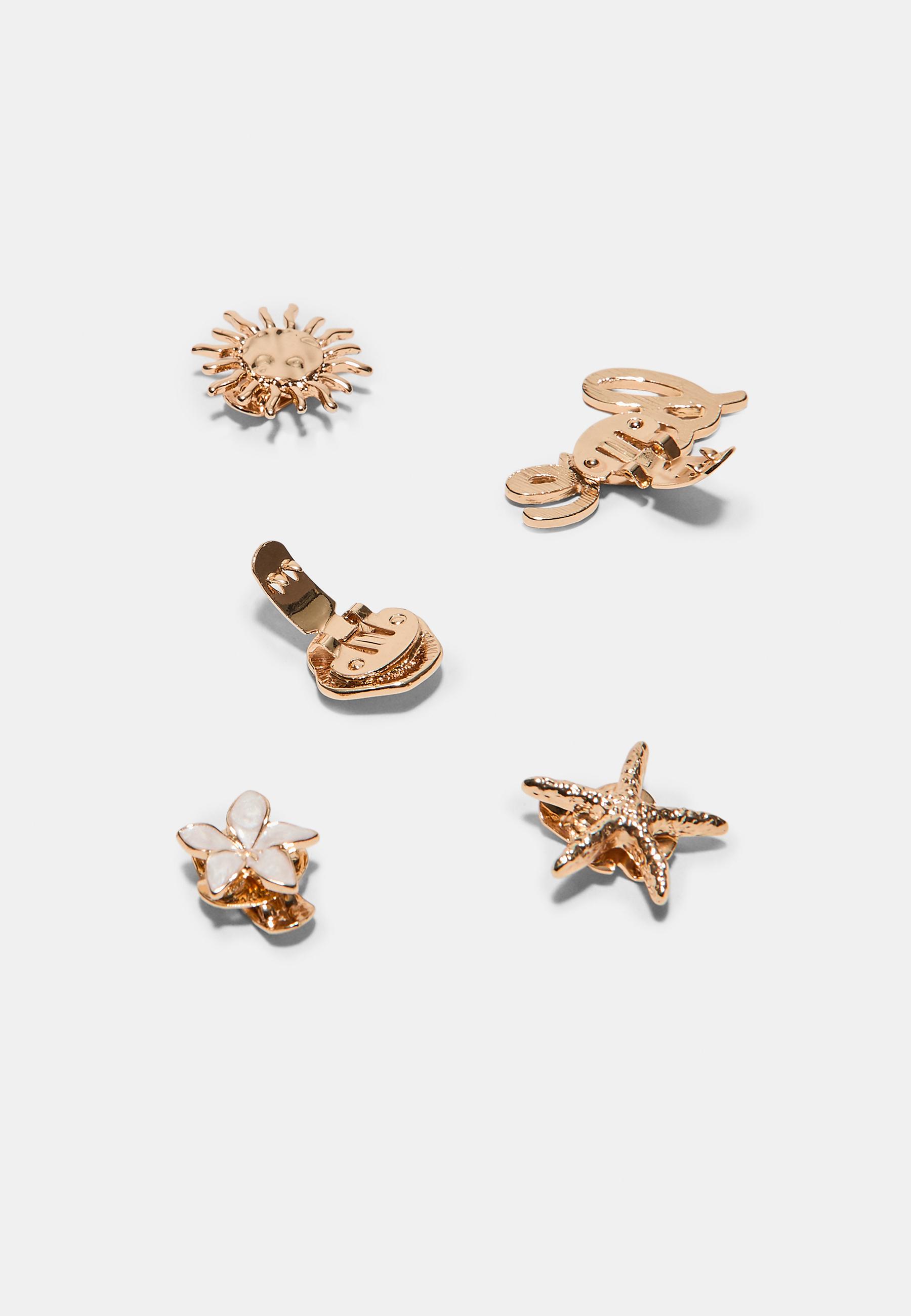 Set of 5 shoe pins — Gold