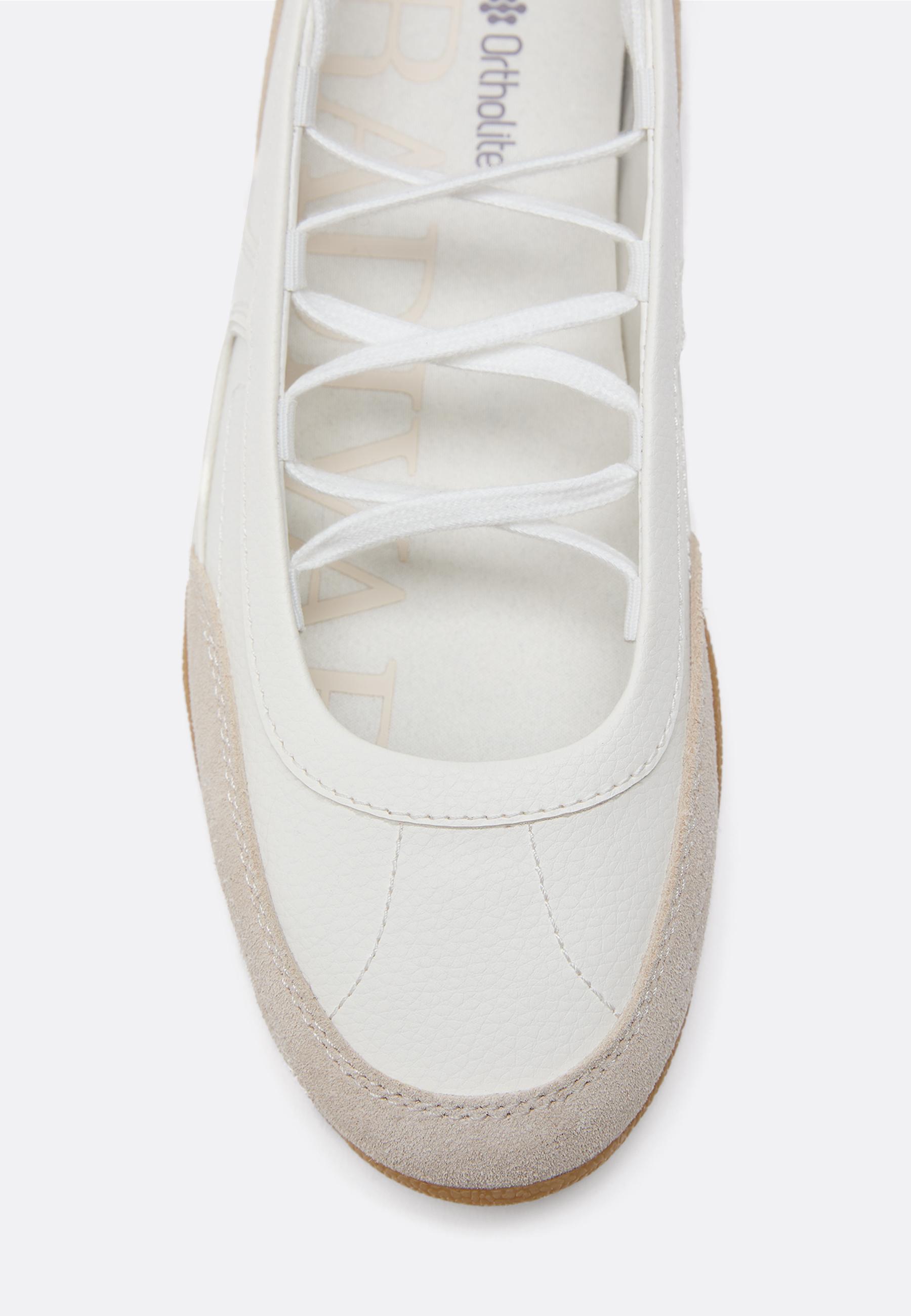 Tie-up sneakerinas — WHITE