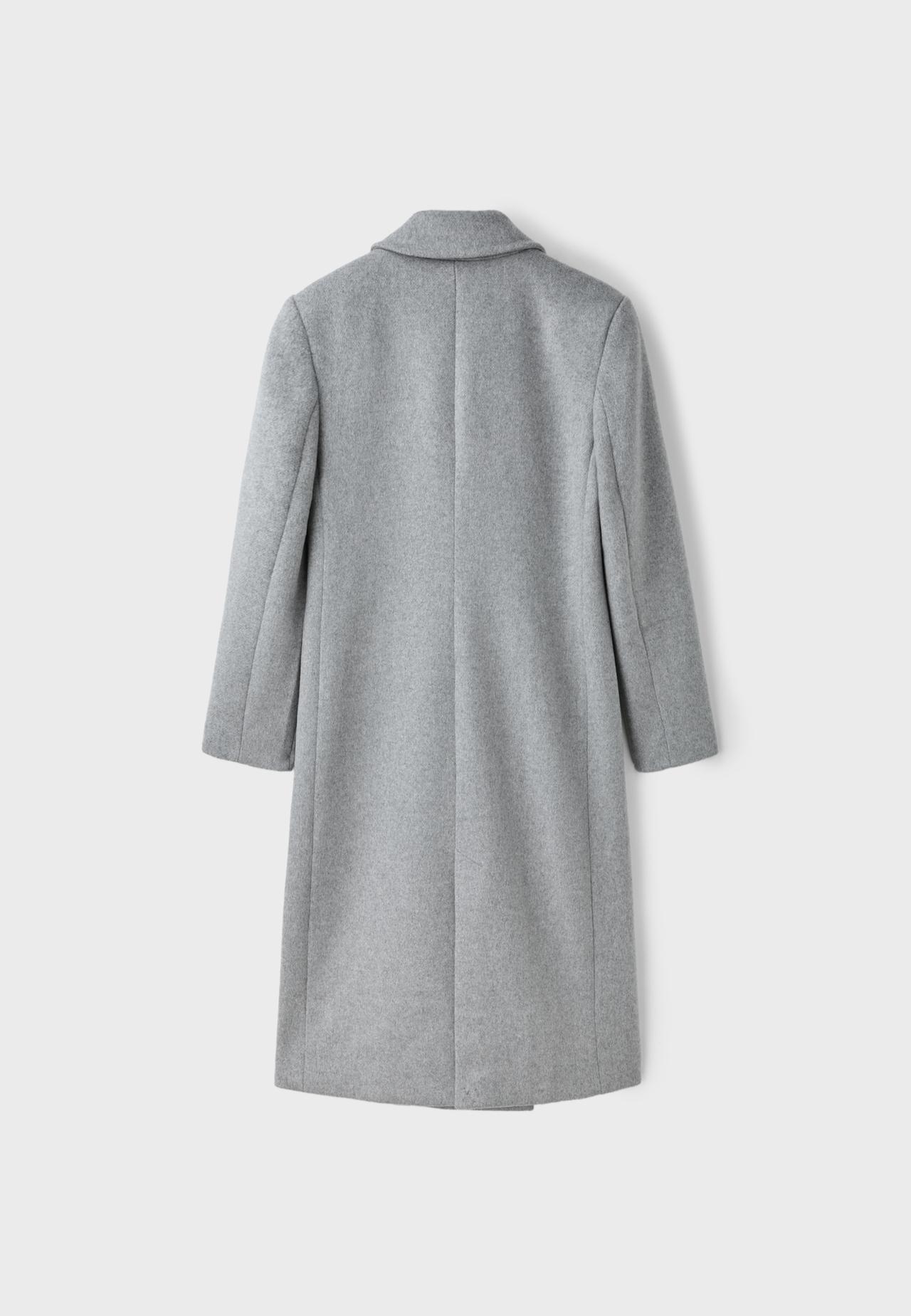 Straight felt coat — Grey melange