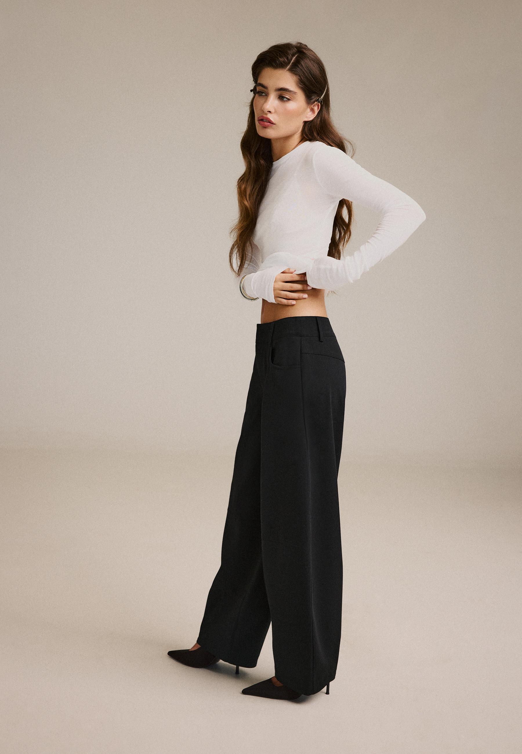 Tailored barrel trousers — Black