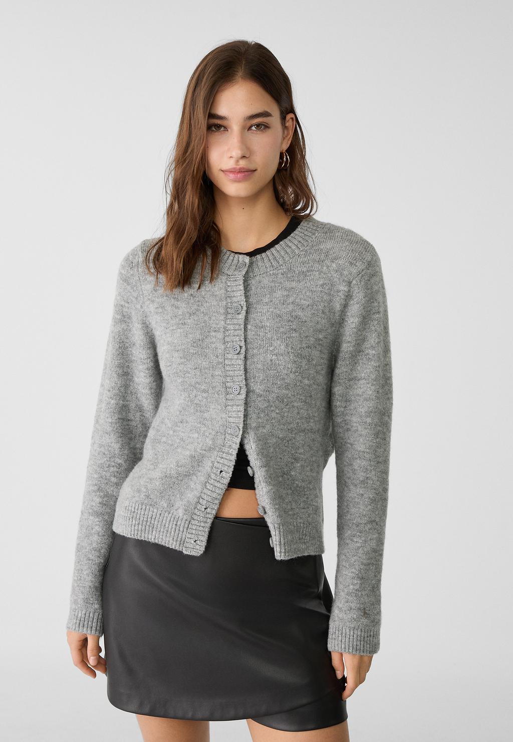 Button-up knit cardigan